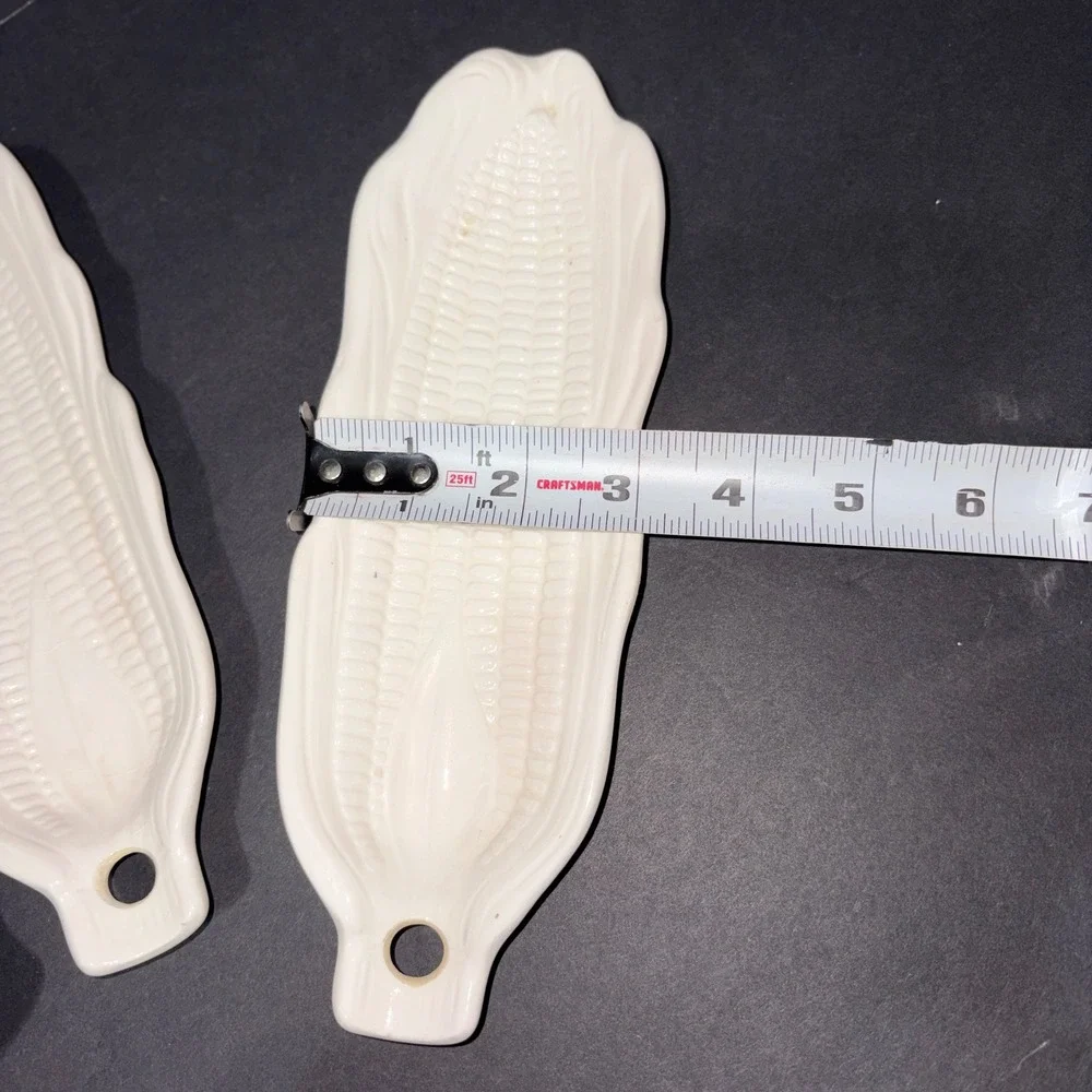 Vintage Pier 1 Ceramic White Corn on the Cob Dishes Set of 4 Made In Japan